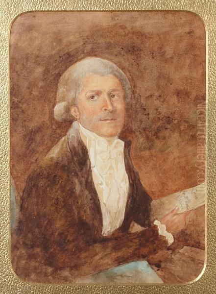 A Portrait Of Thomas Henry Davies, Advocate General At Calcutta Oil Painting by Catherine Davis