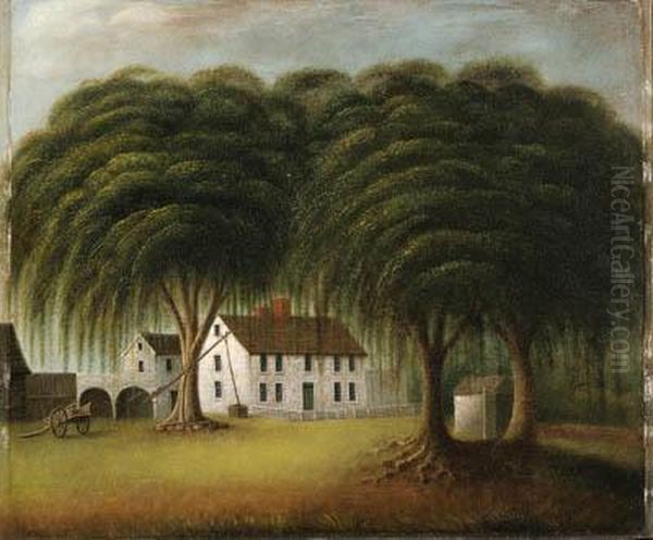 House Near Boston State House Oil Painting by Catherine Davis