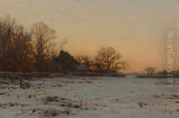 Winter Twilight Oil Painting by Charles Harold Davis