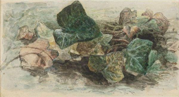 Study Of Ivy Oil Painting by Edward Thompson Davis