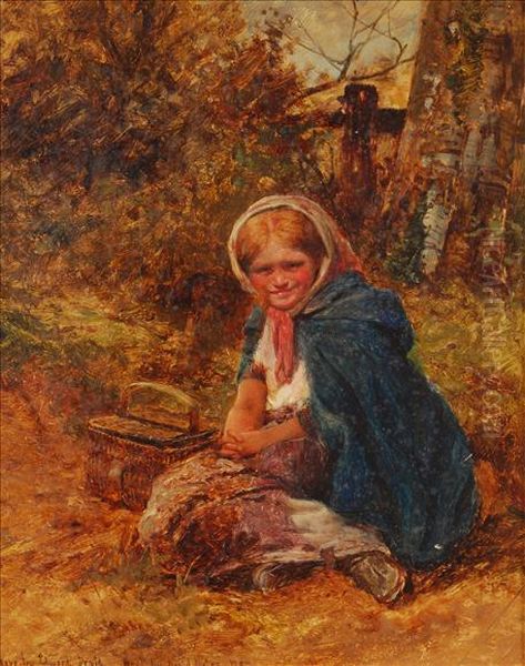 A Young Girl Resting Oil Painting by Edward Thompson Davis