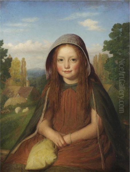 A Country Lass Oil Painting by Edward Thompson Davis