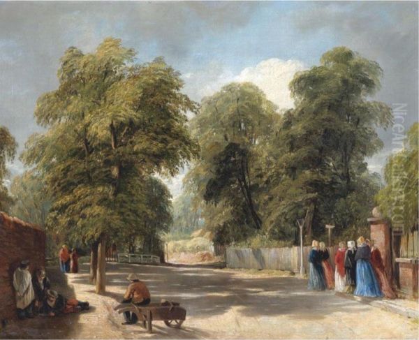 The Walk, Hampstead Oil Painting by John Scarlett Davis