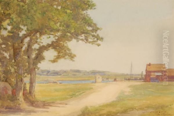 Boat Yard On The River Oil Painting by Joseph Barnard Davis