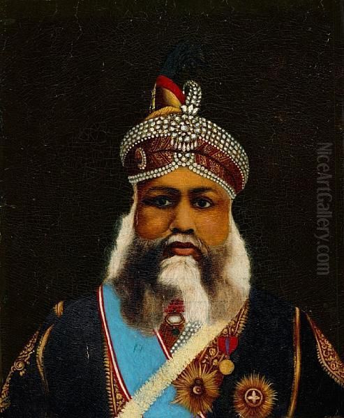 Sawai Madho Singh Ii Oil Painting by Joseph H. Davis