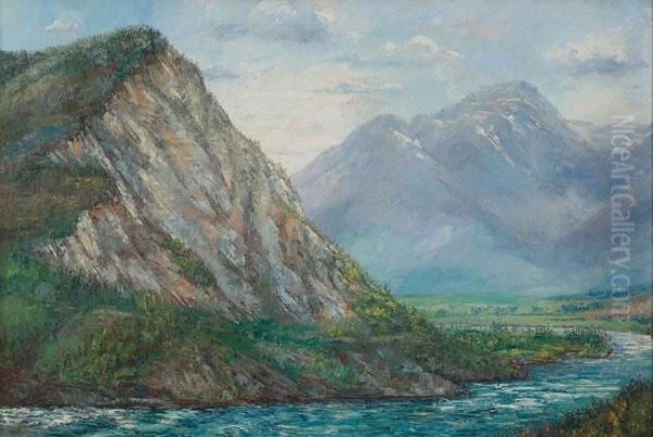 Alaskan Landscape Oil Painting by Leonard Moore Davis