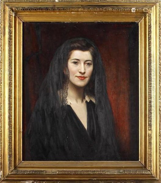 Portrait Of A Lady Oil Painting by Noel Denholm Davis