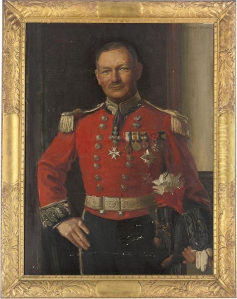 Portrait Of Deputy-lieutenant Bayley Oil Painting by Noel Denholm Davis