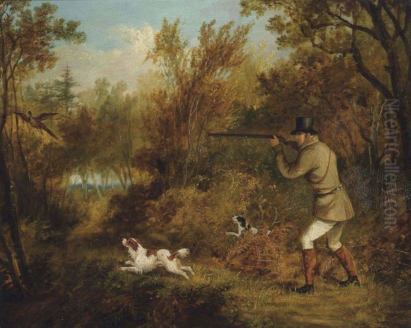 Pheasant Shooting Oil Painting by Richard Barrett Davis