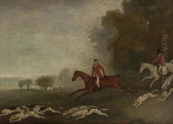 Huntsmen And Hounds Oil Painting by Richard Barrett Davis