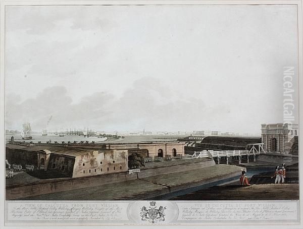 A View Of Calcutta From Fort William Oil Painting by Samuel Davis