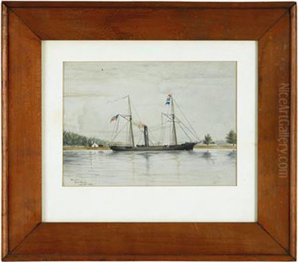 Davis/ Miss' River Oil Painting by Theodore Russell Davis