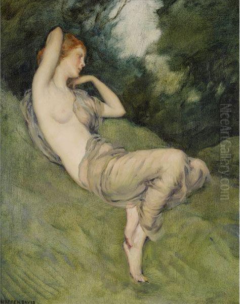 Nymph Of The Glen Oil Painting by Warren B. Davis