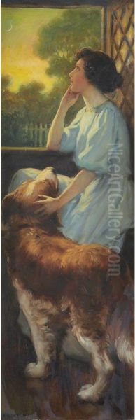 Contemplation Oil Painting by Warren B. Davis