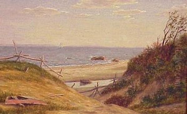 Long Island Beach Oil Painting by William M Davis