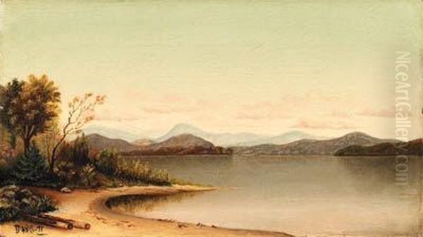 Three Mile Point, Lake George Oil Painting by William M Davis