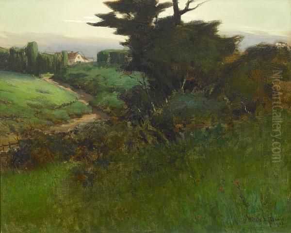 Northern California Farm Scene Oil Painting by Willis E. Davis