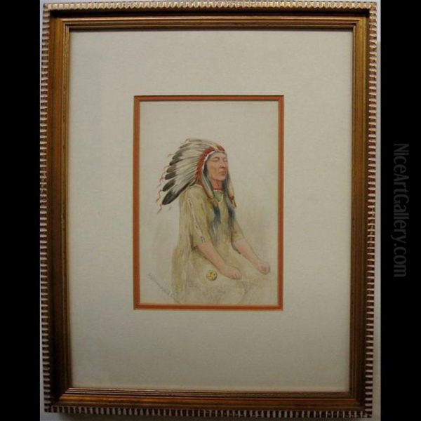 Indian Chief Oil Painting by Harriet Davison Drummond Cooper