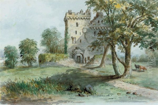 Clackmann, The Seat Of Robert Bruce Oil Painting by Harriet Davison Drummond Cooper