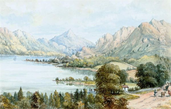 Inverarnon, Loch Lomond Oil Painting by Harriet Davison Drummond Cooper