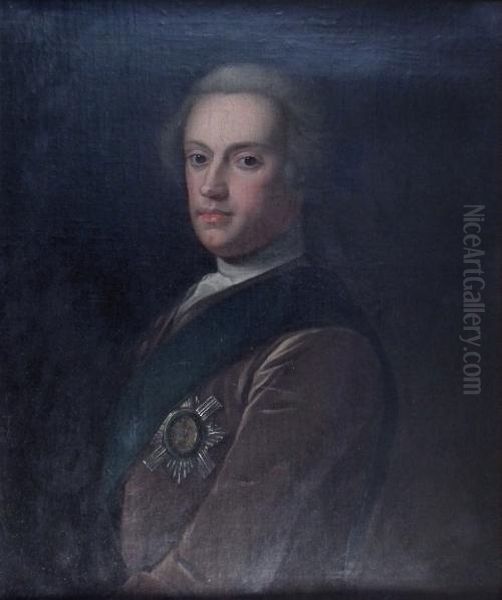 Portrait Thought To Be The Fourth Duke Of Hamilton Wearing The Order Of The Thistle by Jeremiah Davison