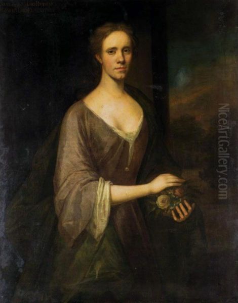 Portrait Of A Lady, Traditionally Identified As Anne, Wife Of John, 11 Oil Painting by Jeremiah Davison