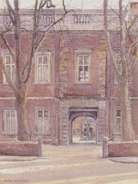 Two Views Of Eton College Oil Painting by Nora Davison