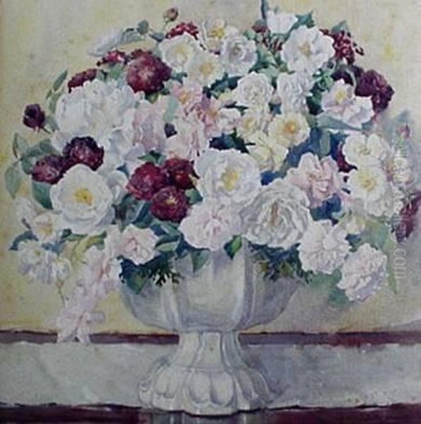 Still-life Of Roses- Oil Painting by George Walter Dawson