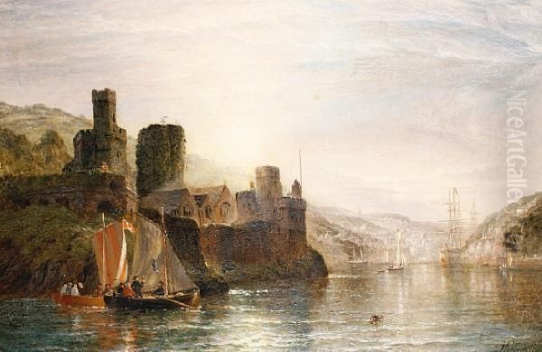 Dartmouth Castle Oil Painting by Henry Thomas Dawson