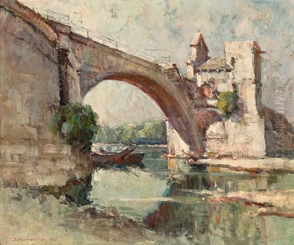 Bridge At Avignon Oil Painting by Dawson Dawson-Watson