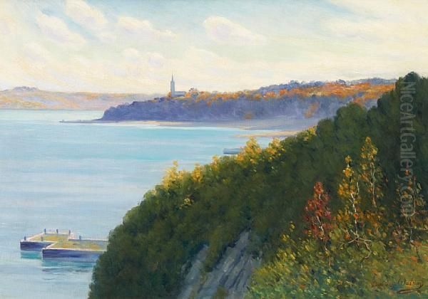 Sillery, Quebec Shore From The Heights Oil Painting by Dawson Dawson-Watson