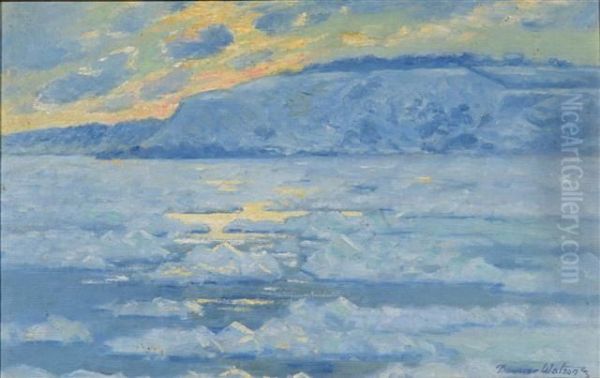 Snow And Ice On The St.lawrence Rises. The Heights Of Abraham. Quebec Oil Painting by Dawson Dawson-Watson