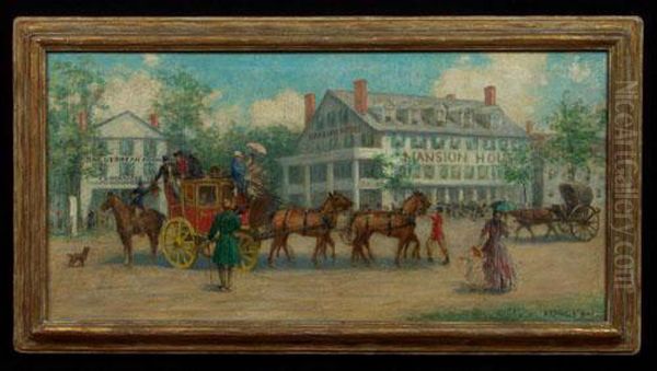 Colonial Street Scene Oil Painting by Francis Day