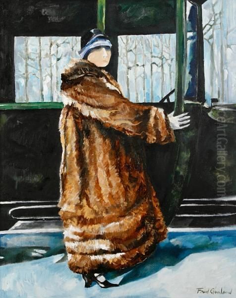 Woman In A Fur Coat Oil Painting by Fred Holland Day