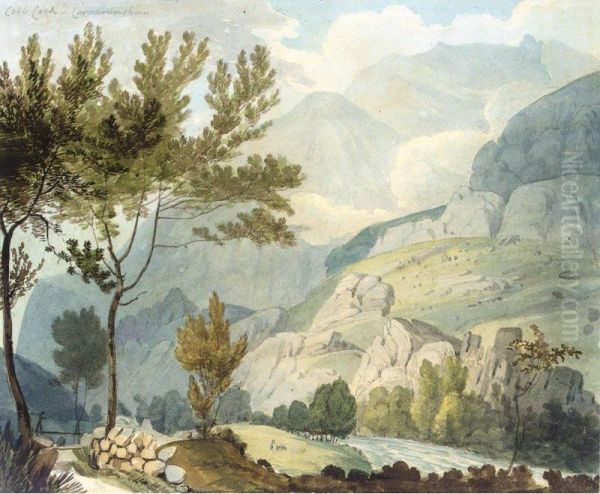 Crib Goch From Llanberis, Carnarvonshire Oil Painting by William Day