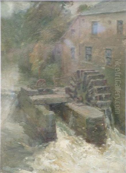 The Water Mill. Oil Painting by William Cave Day