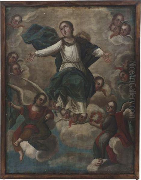 Virgen Inmaculada Oil Painting by Jacinto De Aguilar