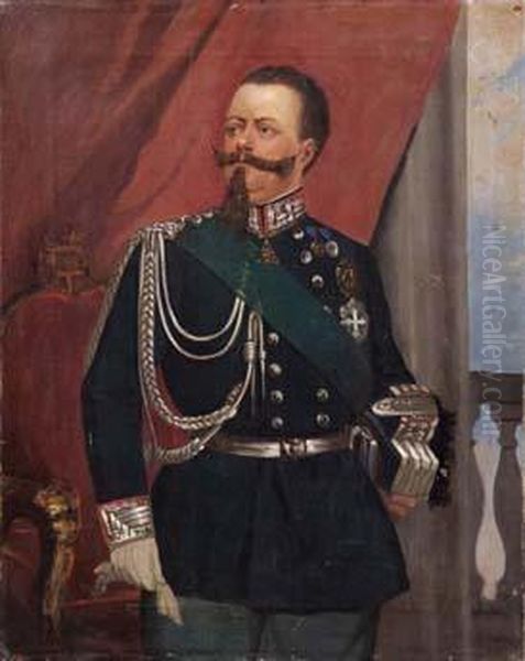 Ritratto Di Vittorio Emanuele Ii Oil Painting by Sebastiano De Albertis