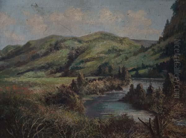 Paisaje De Montanas Oil Painting by Jose Ferraz De Almeida Junior