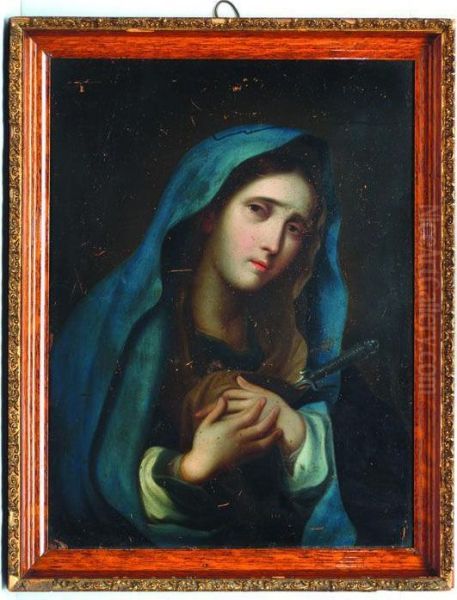 Virgen Dolorosa Oil Painting by Jose De Alzibar