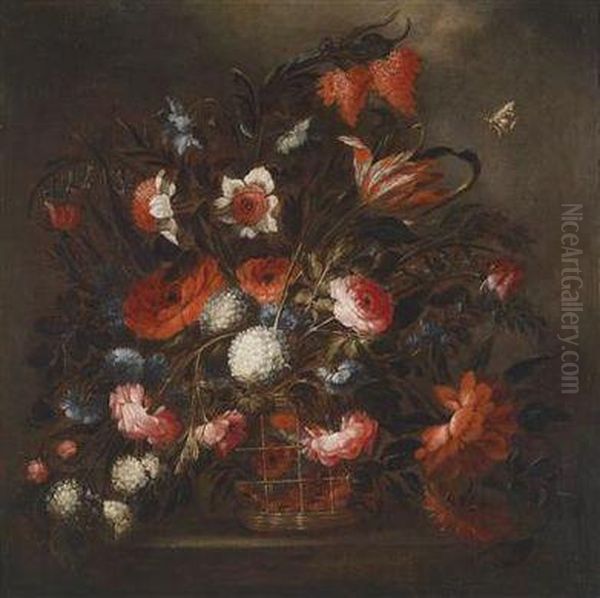 A Floral Still Life Oil Painting by Jose De Arellano