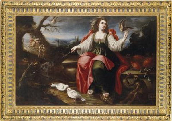 Allegory Of Touch Oil Painting by Juan De Arellano