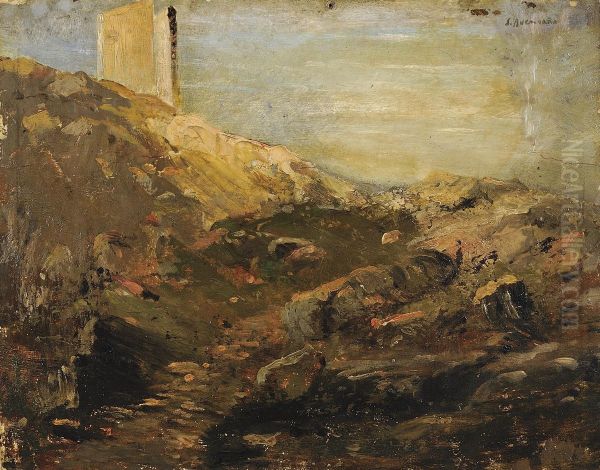 Paesaggio Contorre Oil Painting by Serafino De Avendano