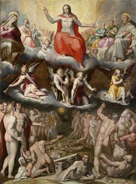 The Last Judgment Oil Painting by Jacob I De Backer