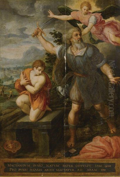 The Sacrifice Of Isaac Oil Painting by Jacob I De Backer