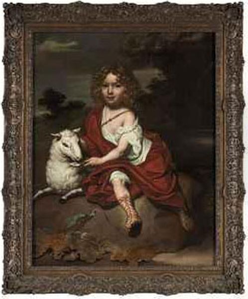 Portrait Of A Boy, Full-length, As Saint John The Baptist Oil Painting by Jan de Baen