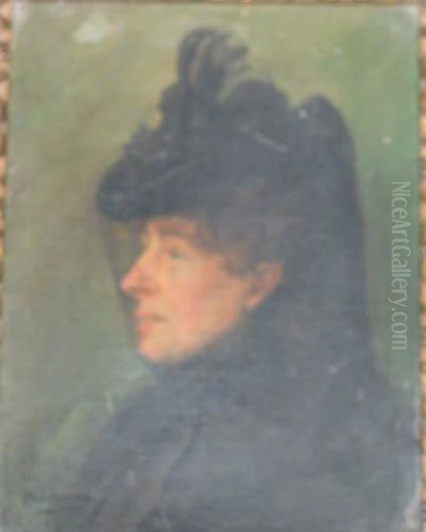 Portrait Dune Elegante Oil Painting by Albert De Balleroy