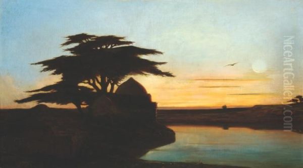 Sunset In The Orient Oil Painting by Anatole Henri de Beaulieu