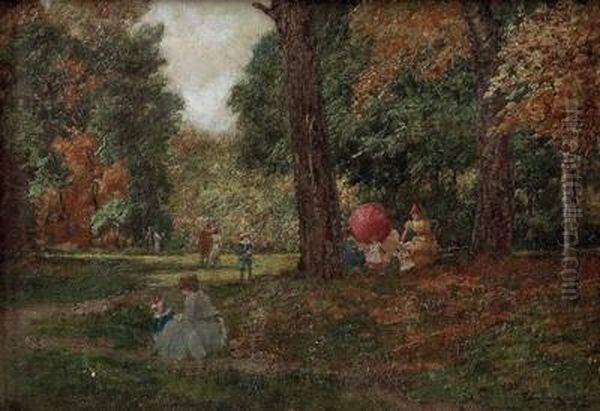 In Einem Park Oil Painting by Edouard Charles De Beaumont