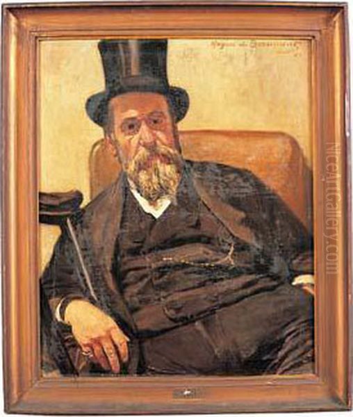 Portrait D'homme En Redingote Oil Painting by Hughes De Beaumont